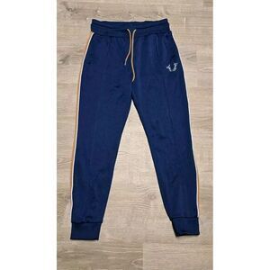 TRUE‎ RELIGION Women's Blue Gold Striped Joggers Size Medium